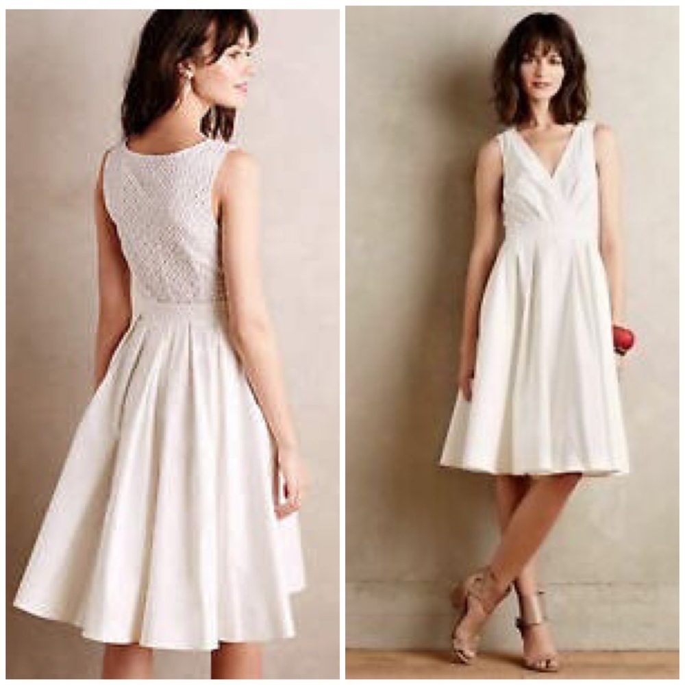 Anthropologie Colette Dinnigan white Trellis dress